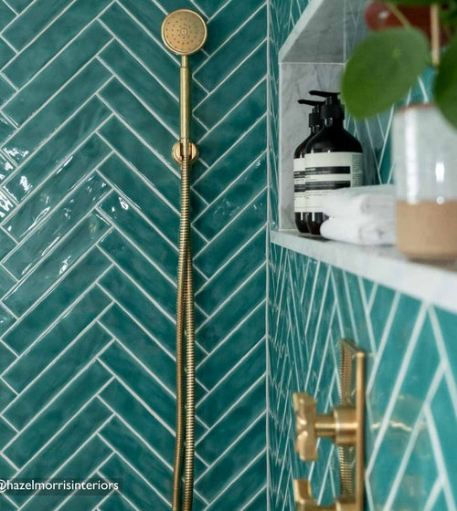 Onda Aquamarine Blue Bathroom Tiles
