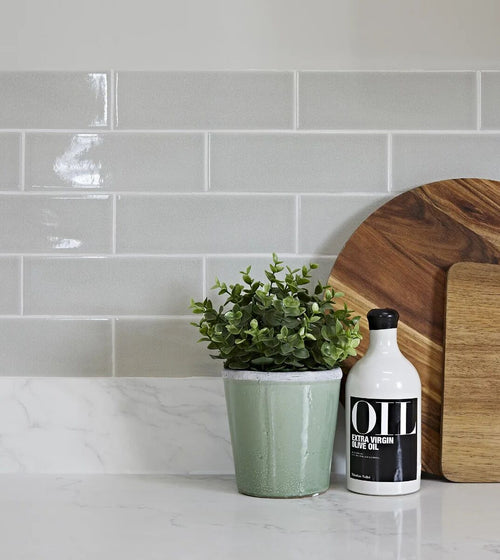 Alhambra Grey 7.5 x 22.5 Rectangular Glazed Tile Small Kitchen Tiles