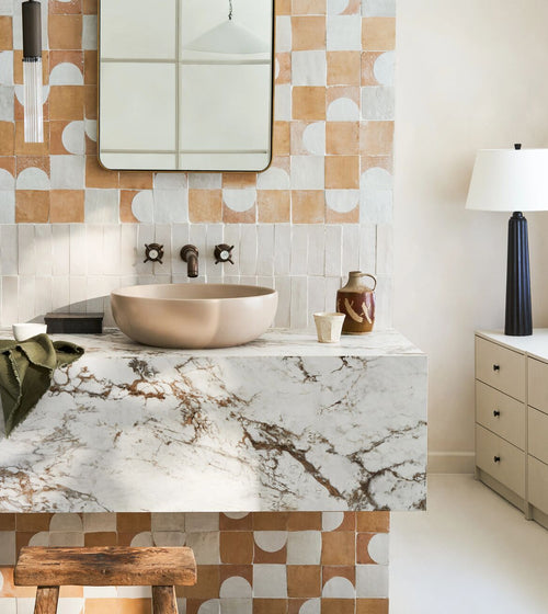 Medina Pure White Square Handmade Moroccan Zellige Tile Bathroom Tiles