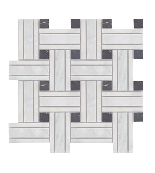 East Hampton Lattice Marble Mosaic Black & White Floor Tiles East Hampton Lattice Marble Mosaic Black & White Floor Tiles East Hampton Lattice Marble Mosaic Black & White Floor Tiles