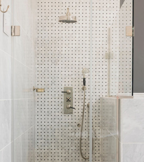 East Hampton Basketweave Marble Mosaic Marble Floor Tiles