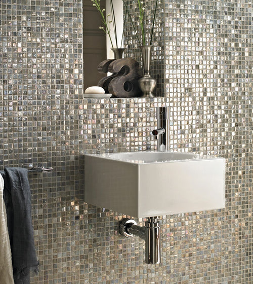 Malacassa Oasis Square Mosaic Grey Kitchen Tiles