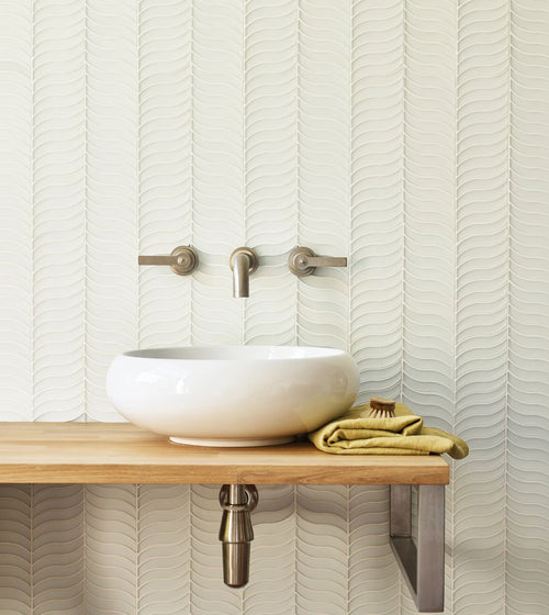 Nordic Glass Bergen Snow White Mosaic Bathroom Wall & Floor Tiles Nordic Glass Bergen Snow White Mosaic Bathroom Wall & Floor Tiles