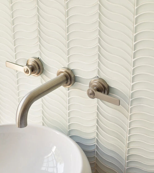 Nordic Glass Bergen Snow White Mosaic Bathroom Wall & Floor Tiles