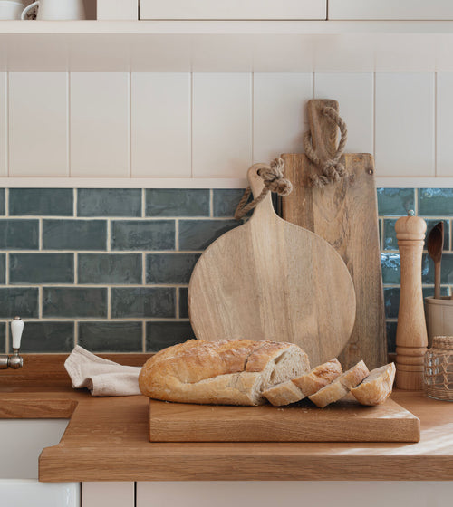 Jaipur Dartmouth Green Rectangle Glazed Tile Blue Kitchen Tiles