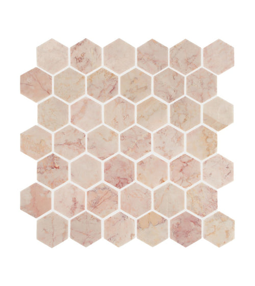 Aegean Pink Large Hexagon Marble Mosaic Hexagonal Wall Tiles Aegean Pink Large Hexagon Marble Mosaic Hexagonal Wall Tiles