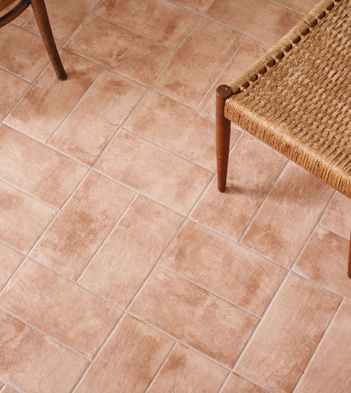 Arcilla Rectangle Terracotta Effect Tile Red and Pink Bathroom Tiles
