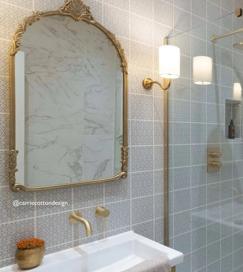 Alhambra Grey Decor 2 Glazed Tile Small Kitchen Tiles