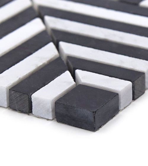 Chequers Court Deco Mosaic Black & White Floor Tiles Chequers Court Deco Mosaic Black & White Floor Tiles Chequers Court Deco Mosaic Black & White Floor Tiles