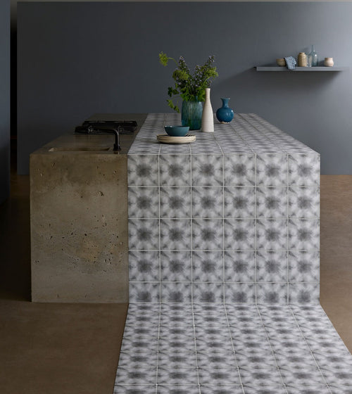 Designers Guild Shibori Graphite Blue Kitchen Tiles Designers Guild Shibori Graphite Blue Kitchen Tiles