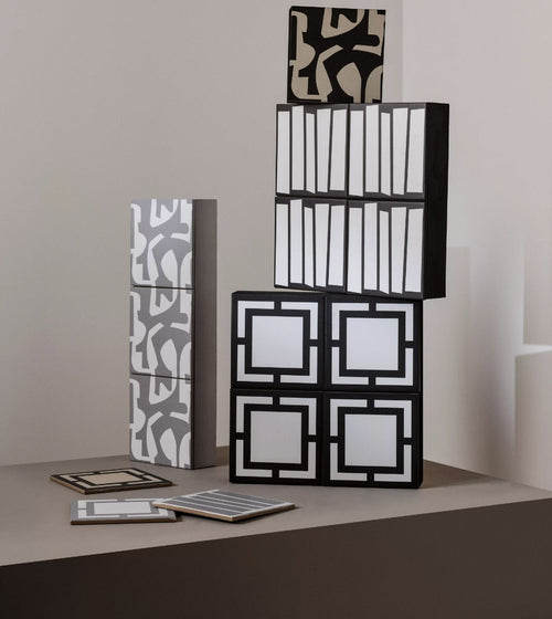 Kelly Hoppen Strip Grey and White Bathroom Tiles