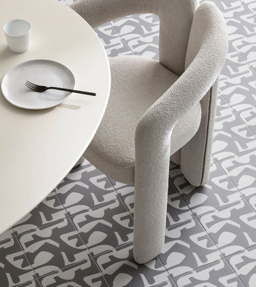 Kelly Hoppen Puzzle Grey and White Grey Kitchen Tiles