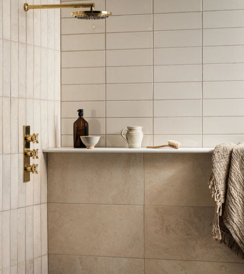 Louvre Brushed Marble 10x30 Tile Bathroom Tiles