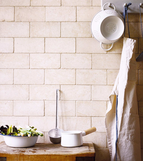 Temple Marsa 10 x 20 Tumbled Limestone Kitchen Tiles