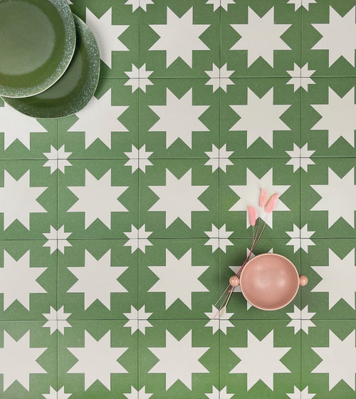 Bert & May Green Pradena Porcelain Tile Bert & May Wall Tiles