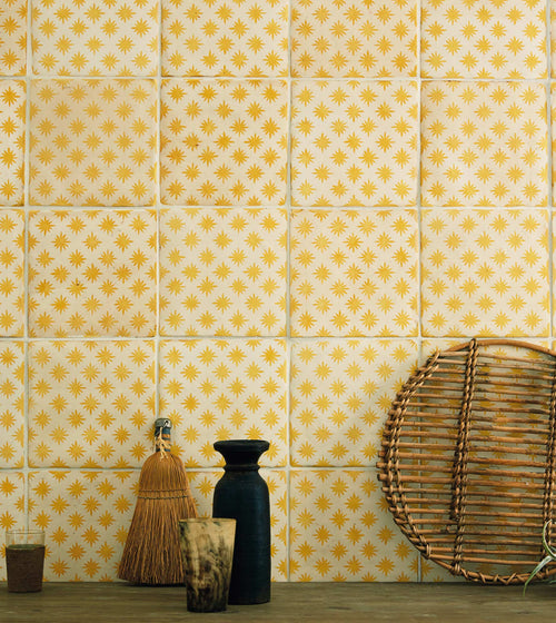 Neisha Crosland Atlas Star Anise Buttercup Bathroom Tiles