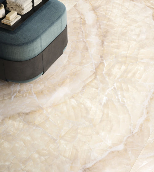 Onyx Lumi Amber Polished Marble Effect Tile 60 x 120 Bathroom Wall & Floor Tiles