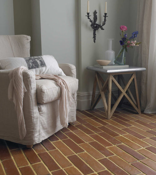 Reclaimed Terracotta Rectangle Tile 7.5x30 Herringbone Floor Tiles