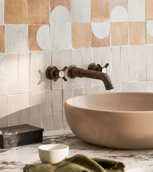 Medina Raw Square Handmade Moroccan Zellige Tile Rustic Bathroom Tiles