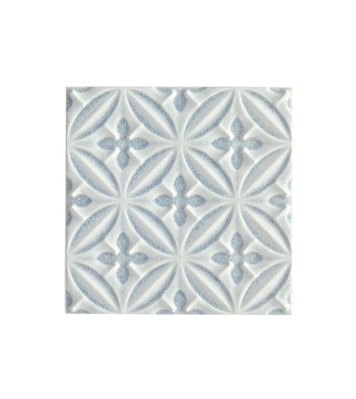 Alhambra Blue Decor 15 x 15 Patterned Bathroom Tiles