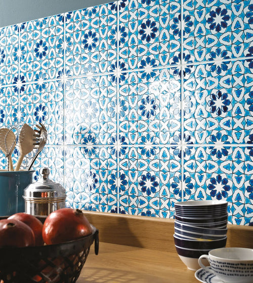 Andalucia Bodegas Patterned Tile Blue Wall Tiles