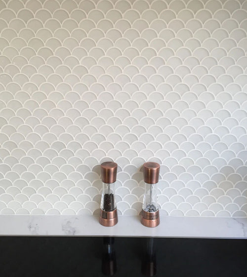 Nordic Glass Tromso Snow White Mosaic Nordic Glass range collection