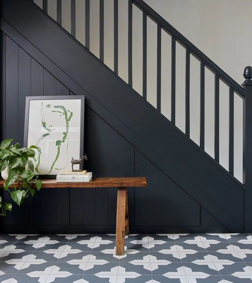 Bert & May Black Crosses Porcelain Tile Kitchen Tiles