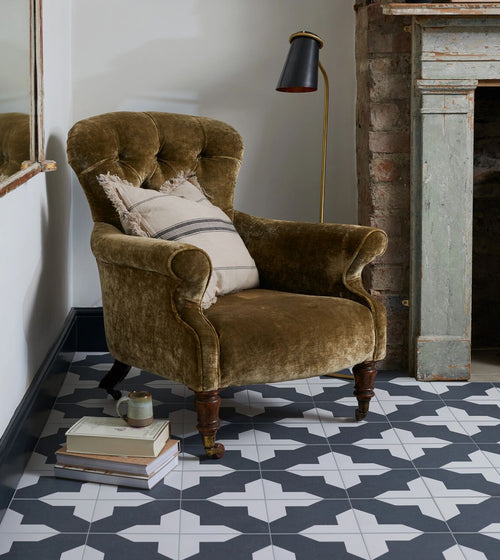 Bert & May Black Crosses Porcelain Tile Kitchen Tiles