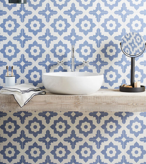 Bert & May Navy Santona Porcelain Tile Shower Wall Tiles