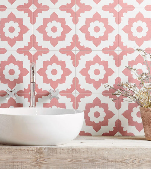 Bert & May Pink Santona Porcelain Tile Shower Wall Tiles