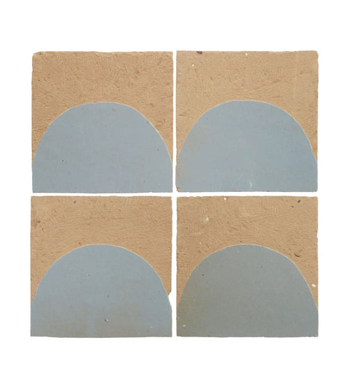 Medina Cornflower Blue Belen Handmade Moroccan Zellige Tile Rustic Bathroom Tiles
