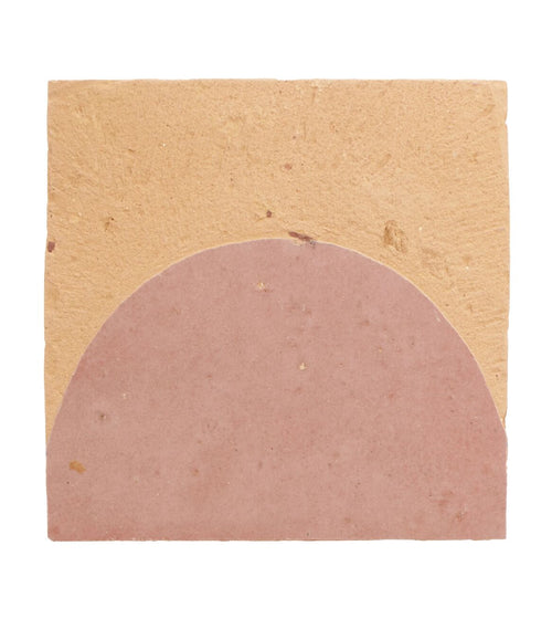 Medina Leather Pale Belen Handmade Moroccan Zellige Tile Splash of pink