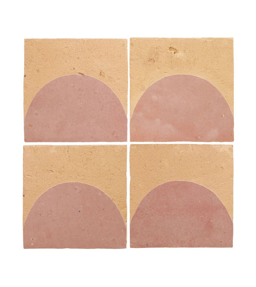 Medina Leather Pale Belen Handmade Moroccan Zellige Tile Splash of pink