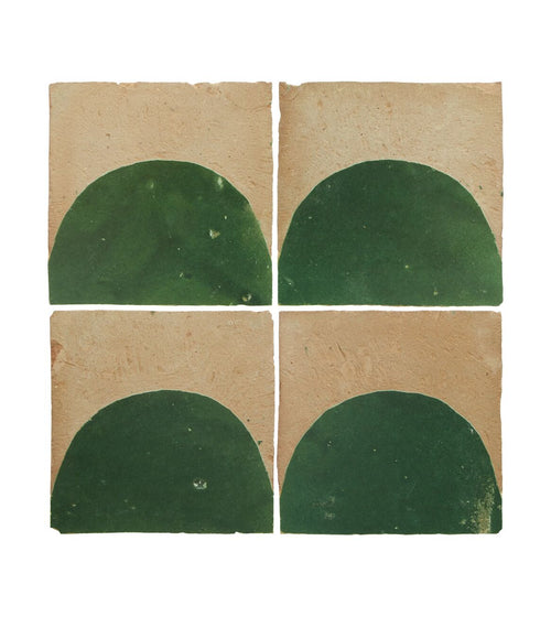 Medina Moss Green Belen Handmade Moroccan Zellige Tile Rustic Bathroom Tiles