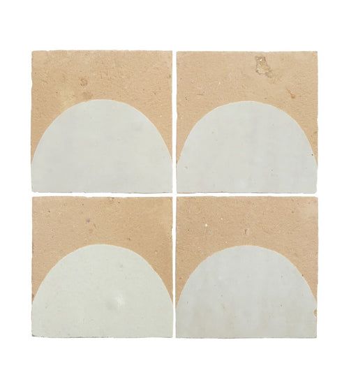 Medina Pure White Belen Handmade Moroccan Zellige Tile Rustic Bathroom Tiles