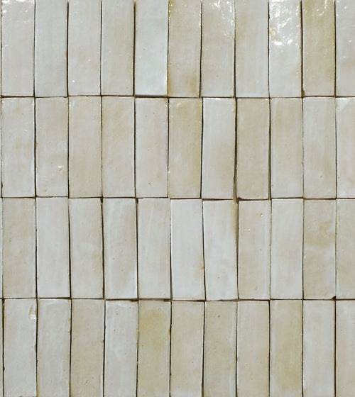 Medina Cloudy White Rectangle Handmade Moroccan Zellige Tile Rustic Bathroom Tiles