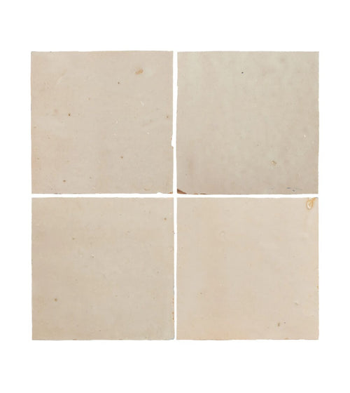 Medina Cloudy White Square Handmade Moroccan Zellige Tile Rustic Bathroom Tiles