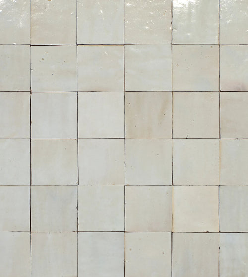 Medina Cloudy White Square Handmade Moroccan Zellige Tile Rustic Bathroom Tiles