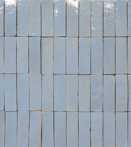 Medina Cornflower Blue Rectangle Handmade Moroccan Zellige Tile Rustic Bathroom Tiles