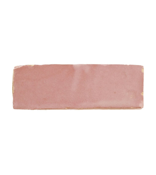 Medina Leather Pale Rectangle Handmade Moroccan Zellige Tile Splash of pink
