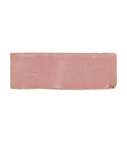 Medina Leather Pale Rectangle Handmade Moroccan Zellige Tile Splash of pink