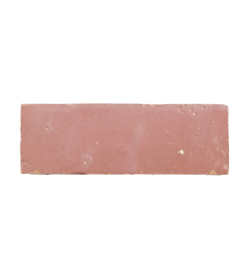 Medina Leather Pale Rectangle Handmade Moroccan Zellige Tile Splash of pink