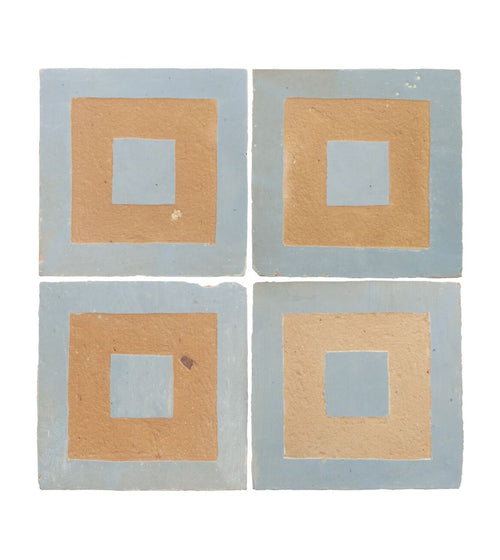 Medina Cornflower Blue Porton Handmade Moroccan Zellige Tile Rustic Bathroom Tiles