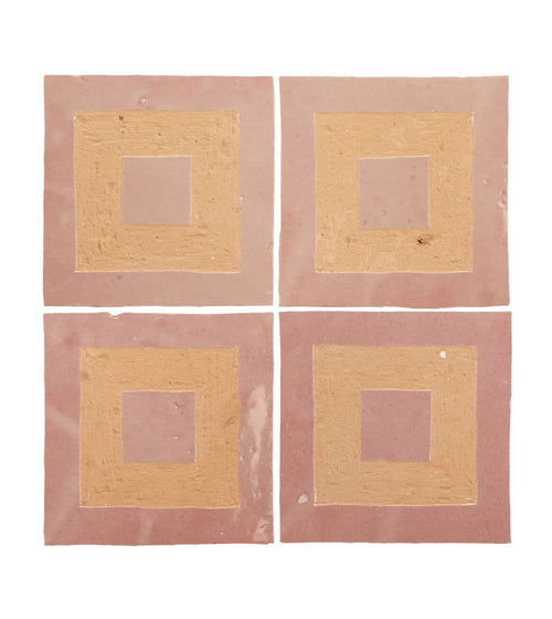 Medina Leather Pale Porton Handmade Moroccan Zellige Tile Splash of pink
