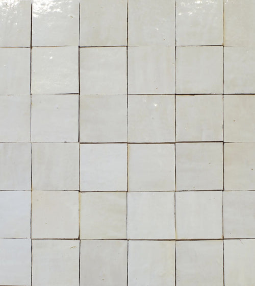Medina Pure White Square Handmade Moroccan Zellige Tile Rustic Bathroom Tiles