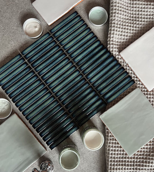 Copenhagen Kit Kat Dark Green Mosaic Green Floor Tiles