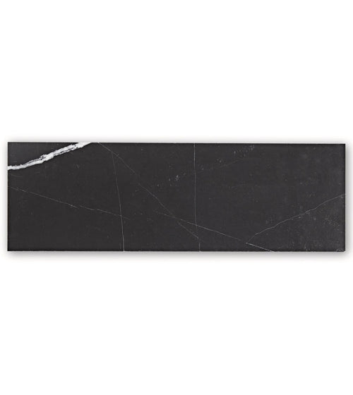 East Hampton Black Marble Tile 10x30 Herringbone Floor Tiles