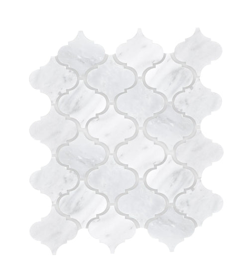 East Hampton Arabesque Marble Mosaic White Floor Tiles