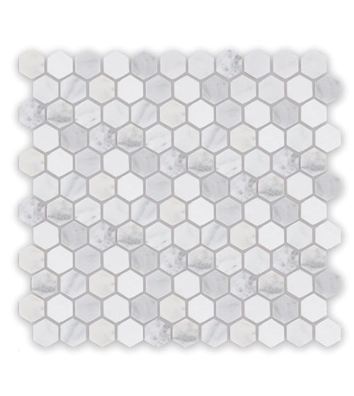 East Hampton Hexagon Marble Mosaic Hexagonal Floor Tiles