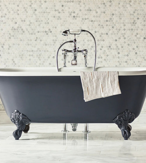 East Hampton Hexagon Marble Mosaic Hexagonal Floor Tiles